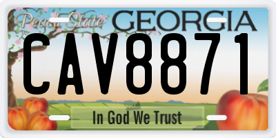 GA license plate CAV8871