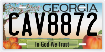 GA license plate CAV8872