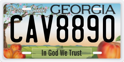 GA license plate CAV8890