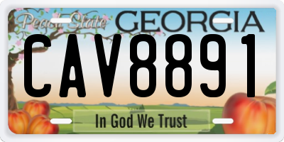 GA license plate CAV8891