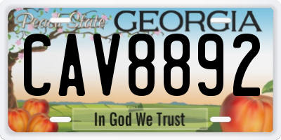 GA license plate CAV8892