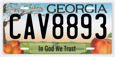 GA license plate CAV8893