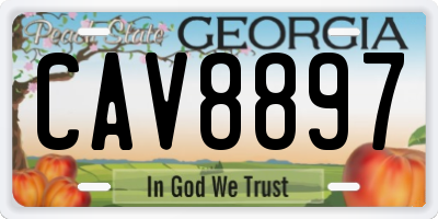 GA license plate CAV8897