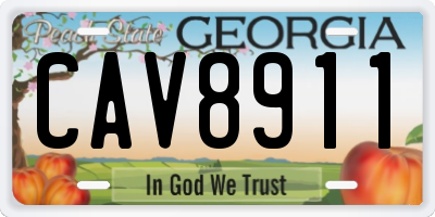 GA license plate CAV8911