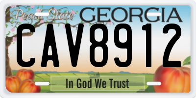 GA license plate CAV8912