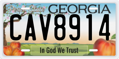 GA license plate CAV8914