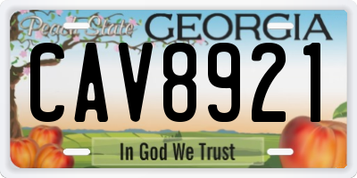 GA license plate CAV8921