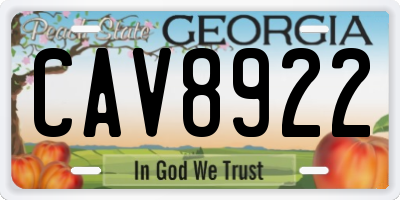 GA license plate CAV8922