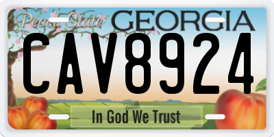 GA license plate CAV8924