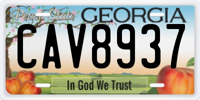 GA license plate CAV8937