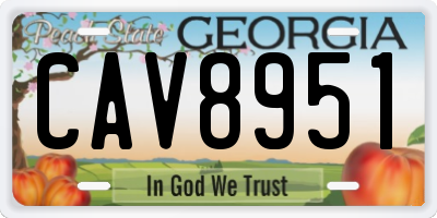 GA license plate CAV8951