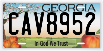 GA license plate CAV8952