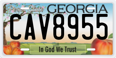 GA license plate CAV8955