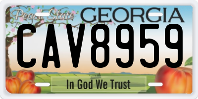 GA license plate CAV8959