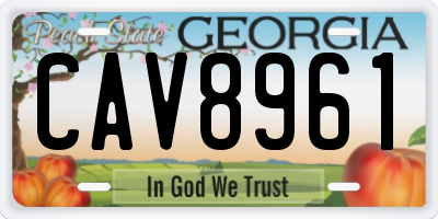 GA license plate CAV8961