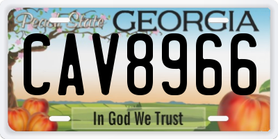 GA license plate CAV8966
