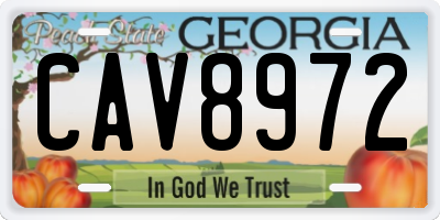 GA license plate CAV8972