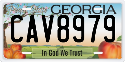 GA license plate CAV8979