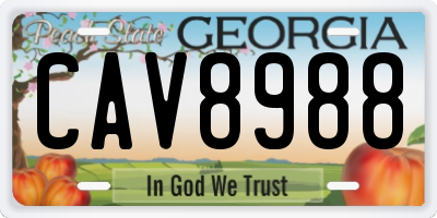 GA license plate CAV8988