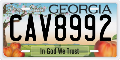 GA license plate CAV8992