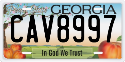 GA license plate CAV8997
