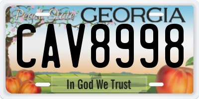 GA license plate CAV8998