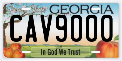 GA license plate CAV9000