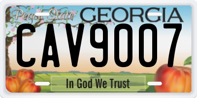 GA license plate CAV9007