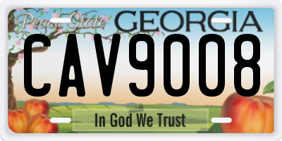 GA license plate CAV9008