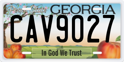 GA license plate CAV9027