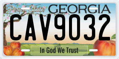 GA license plate CAV9032