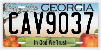 GA license plate CAV9037