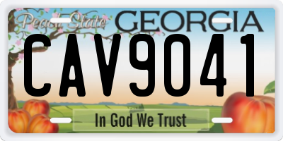 GA license plate CAV9041