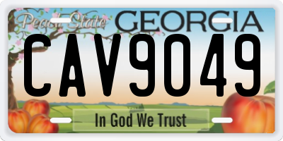 GA license plate CAV9049