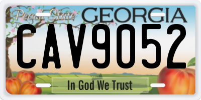 GA license plate CAV9052