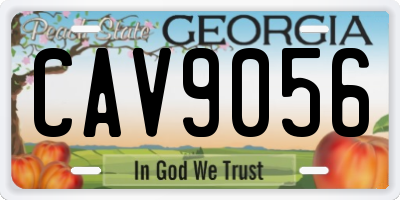 GA license plate CAV9056