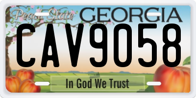 GA license plate CAV9058