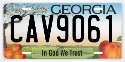 GA license plate CAV9061