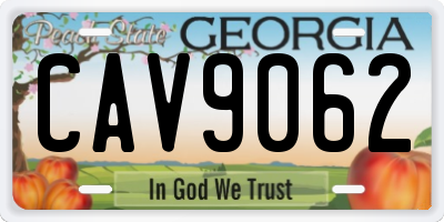 GA license plate CAV9062