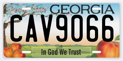 GA license plate CAV9066