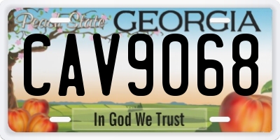 GA license plate CAV9068