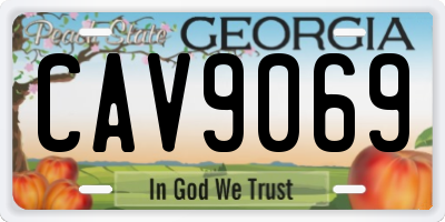 GA license plate CAV9069