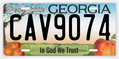 GA license plate CAV9074