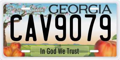 GA license plate CAV9079
