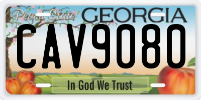 GA license plate CAV9080