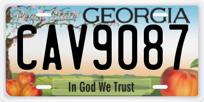 GA license plate CAV9087