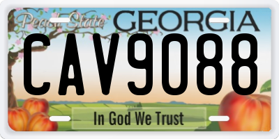 GA license plate CAV9088