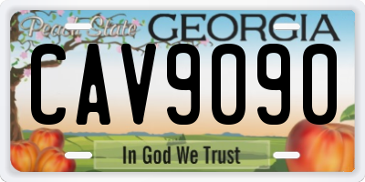 GA license plate CAV9090