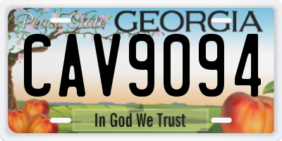 GA license plate CAV9094