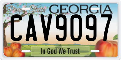 GA license plate CAV9097